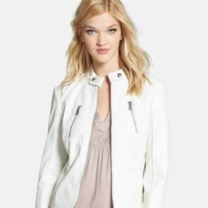 Sam Edelman White Faux Leather Moto Jacket NWOT